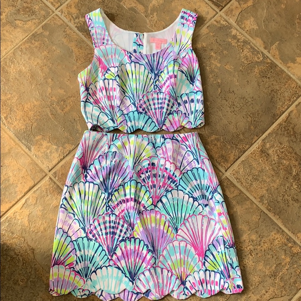 Lilly Pulitzer Crop Top and Skirt Set